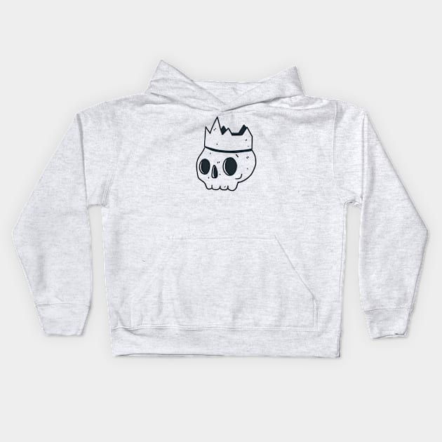 Skull Crown (Big) Kids Hoodie by Weird_Bishop